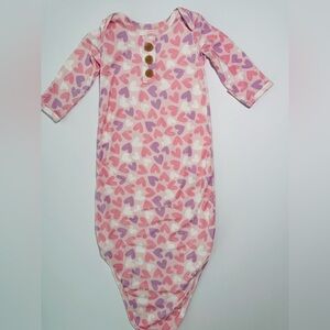 Quince Bamboo Pink/Purple Heart Sleep Gown 0-3M